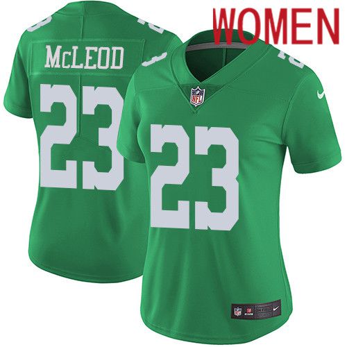 Women Philadelphia Eagles #23 Rodney McLeod Nike Green Vapor Limited Rush NFL Jersey->women nfl jersey->Women Jersey
